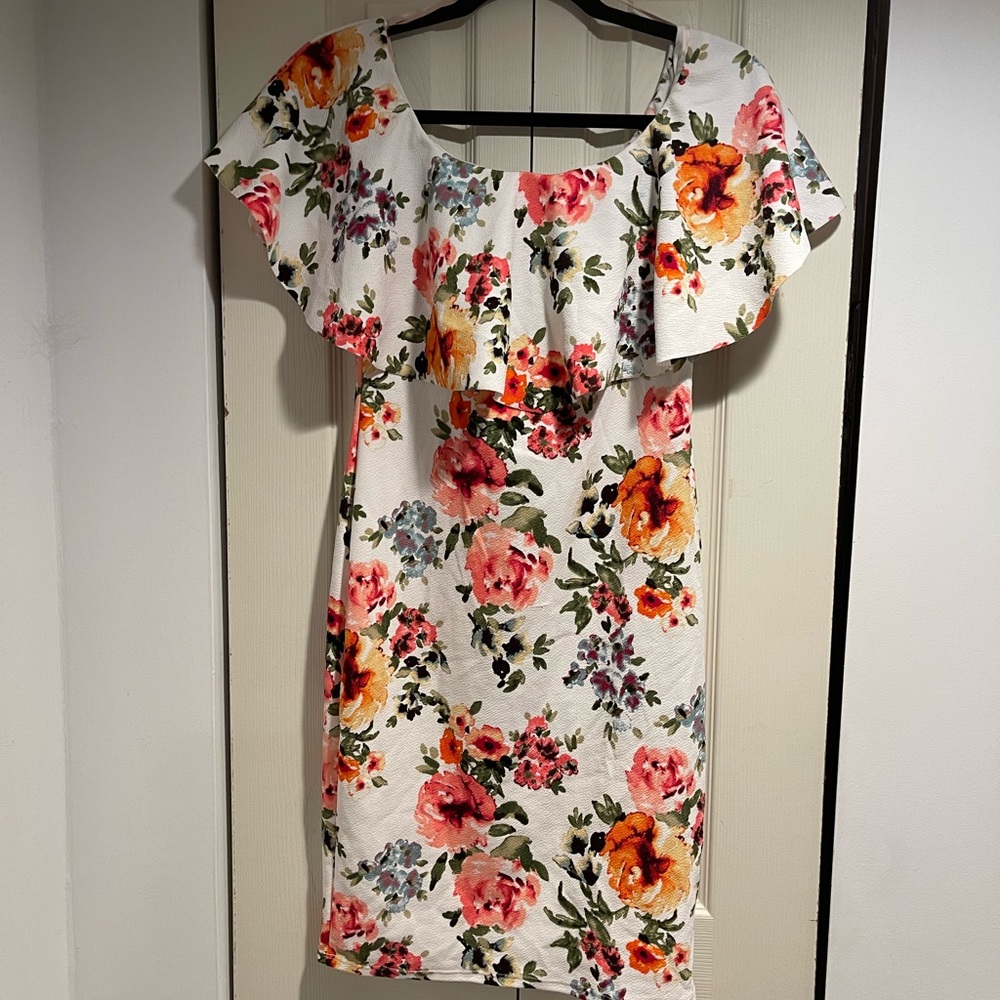 Rue 21 White Floral Dress Size L